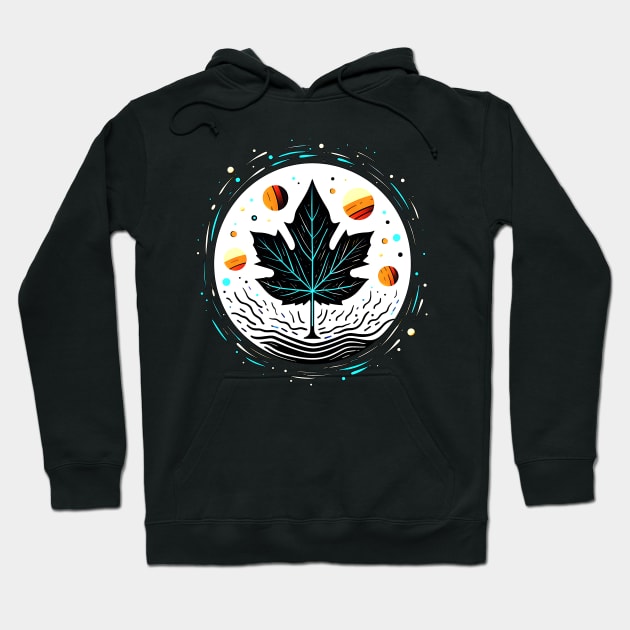 Maple Leaf abstract design Canada Day Design gift idea Hoodie by Czajnikolandia